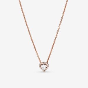 NWT Sealed Pandora Rose Sparking Heart Collier Necklace